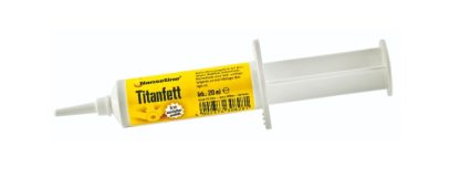 LU828 titanium grease syringe with yellow label